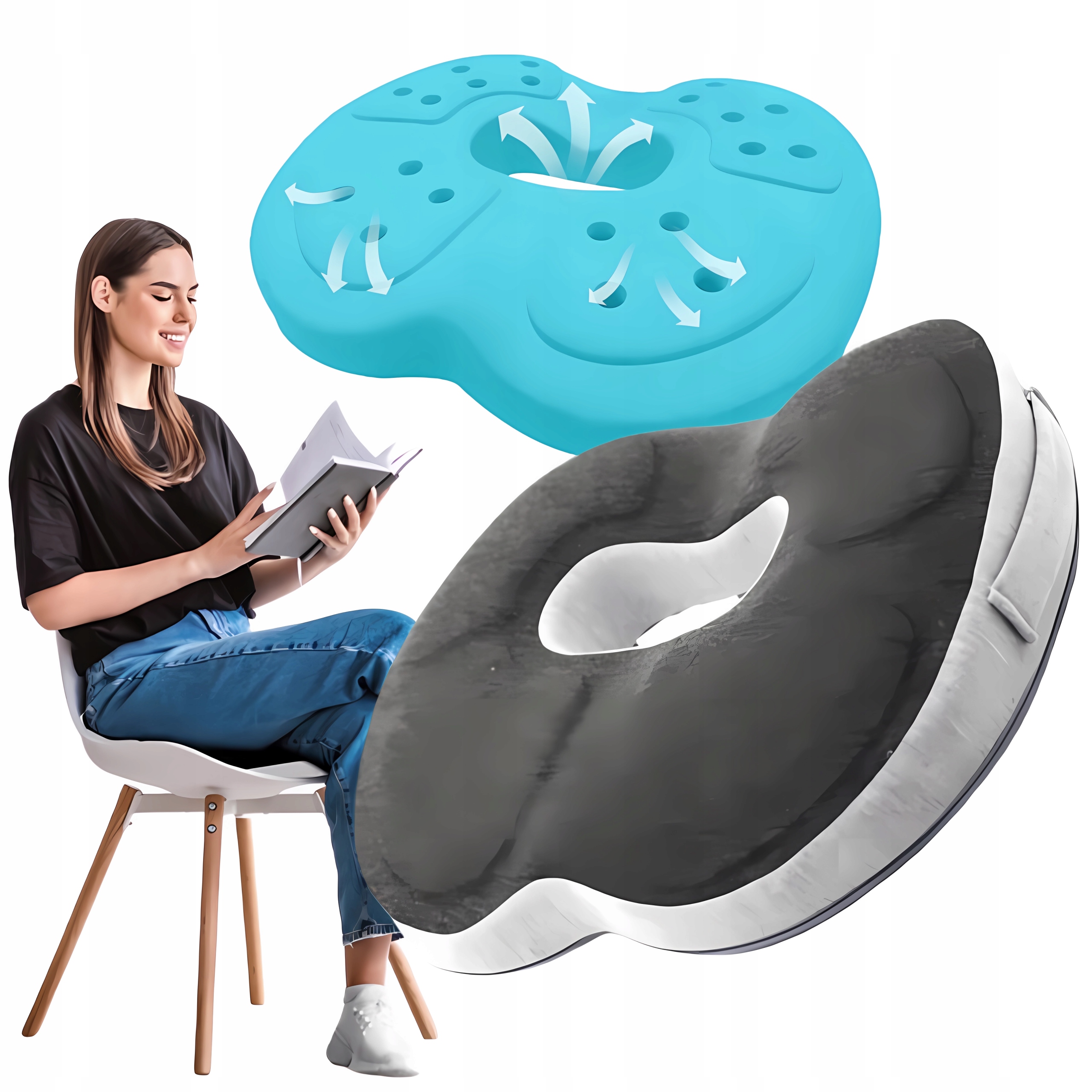 PODUSZKA POPORODOWA Z DZIURĄ KOŁO POPORODOWE DO SIEDZENIA DZIURKĄ SIEDZISKO