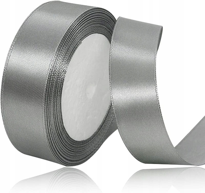 Tasiemka wstążka satynowa Srebrna 20mm/23m