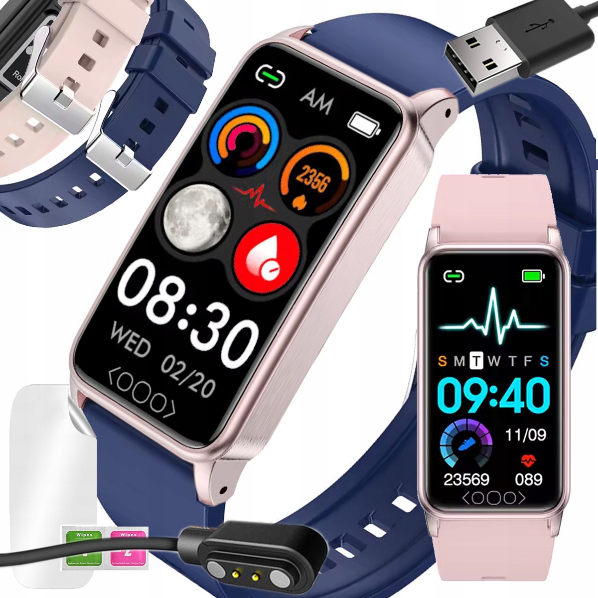 Chytré Hodinky Na Měření Cukru Medical Glukometr Teplota Pl Menu 2 Proužky