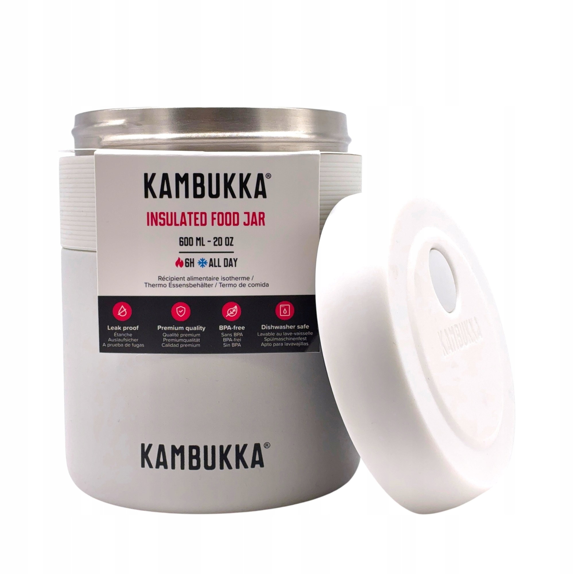 Termos obiadowy Kambukka Bora 600 ml biały
