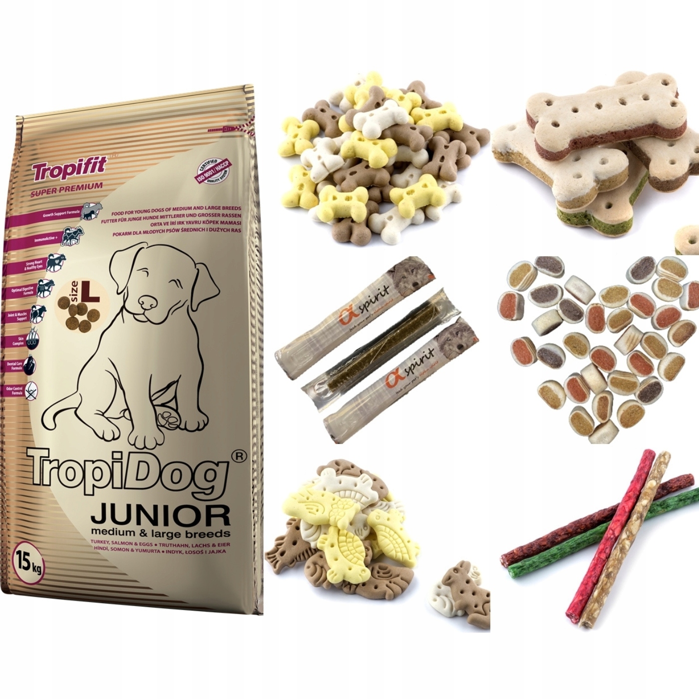 Tropidog Premium Junior Medium&Large L Indyk Łosoś 15kg