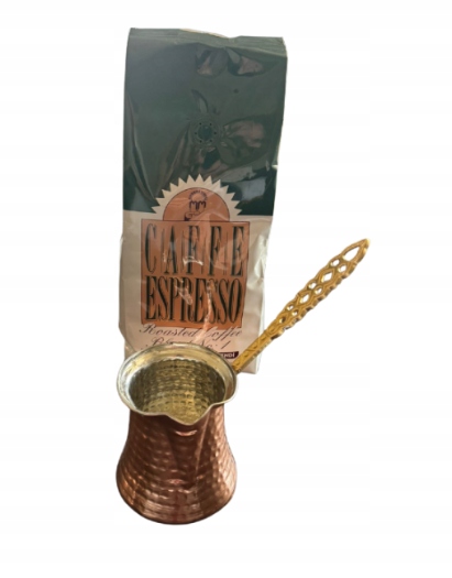 Levně Sada měděných kelímků 200 Ml s zrnkovou kávou Mehmet Efendi 500 g