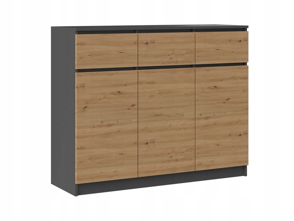 

Komoda 3D3S Antracyt Dąb Artisan