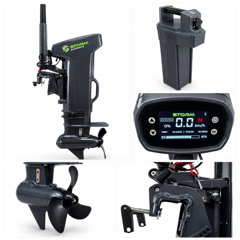 Silnik Elektryczny Zaburtowy Storm E5S S1500 48V Akumulator Krótka Stopa S