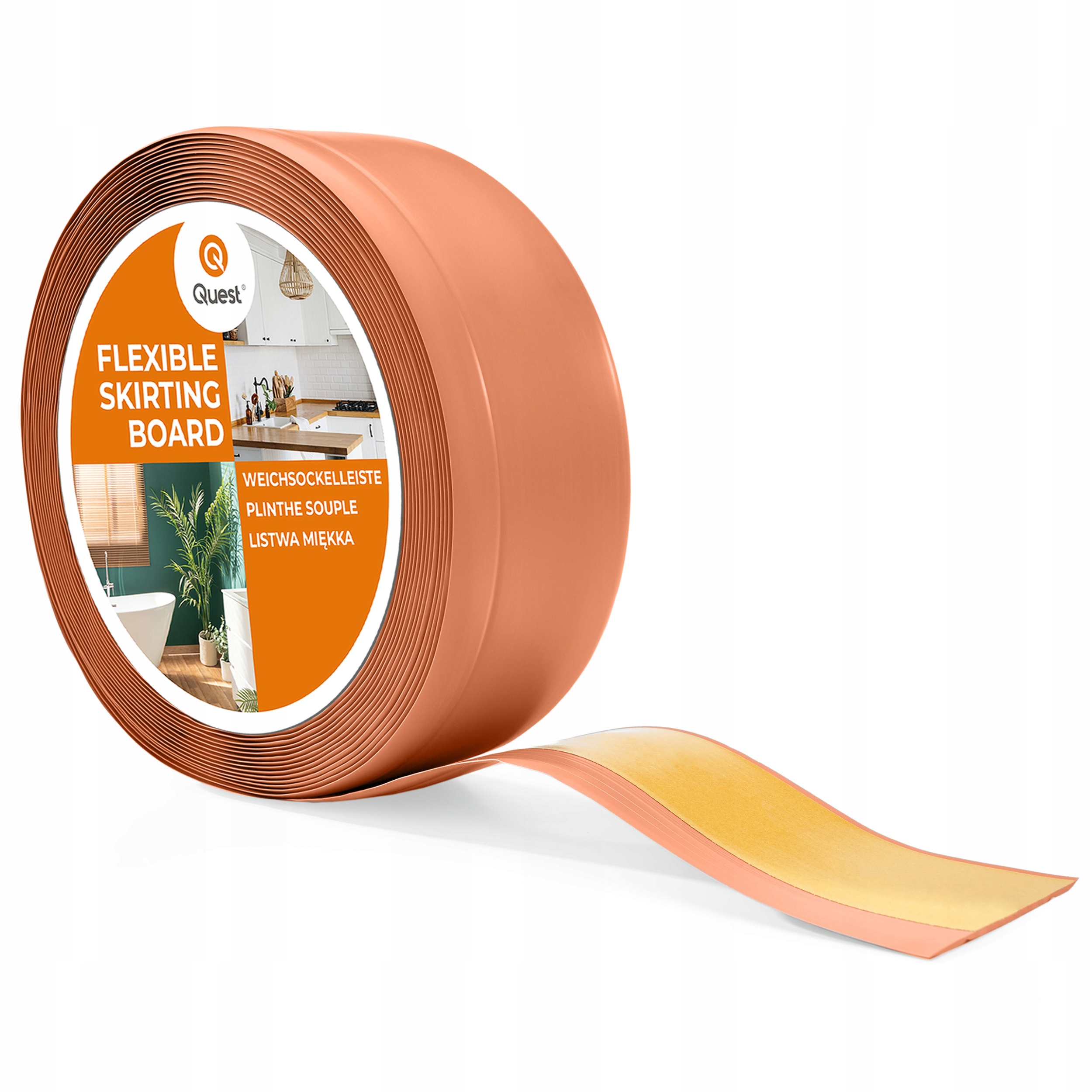 Podlahová lišta Pvc samolepiaca, soklová, 70/20 mm, tehlová, 20 m