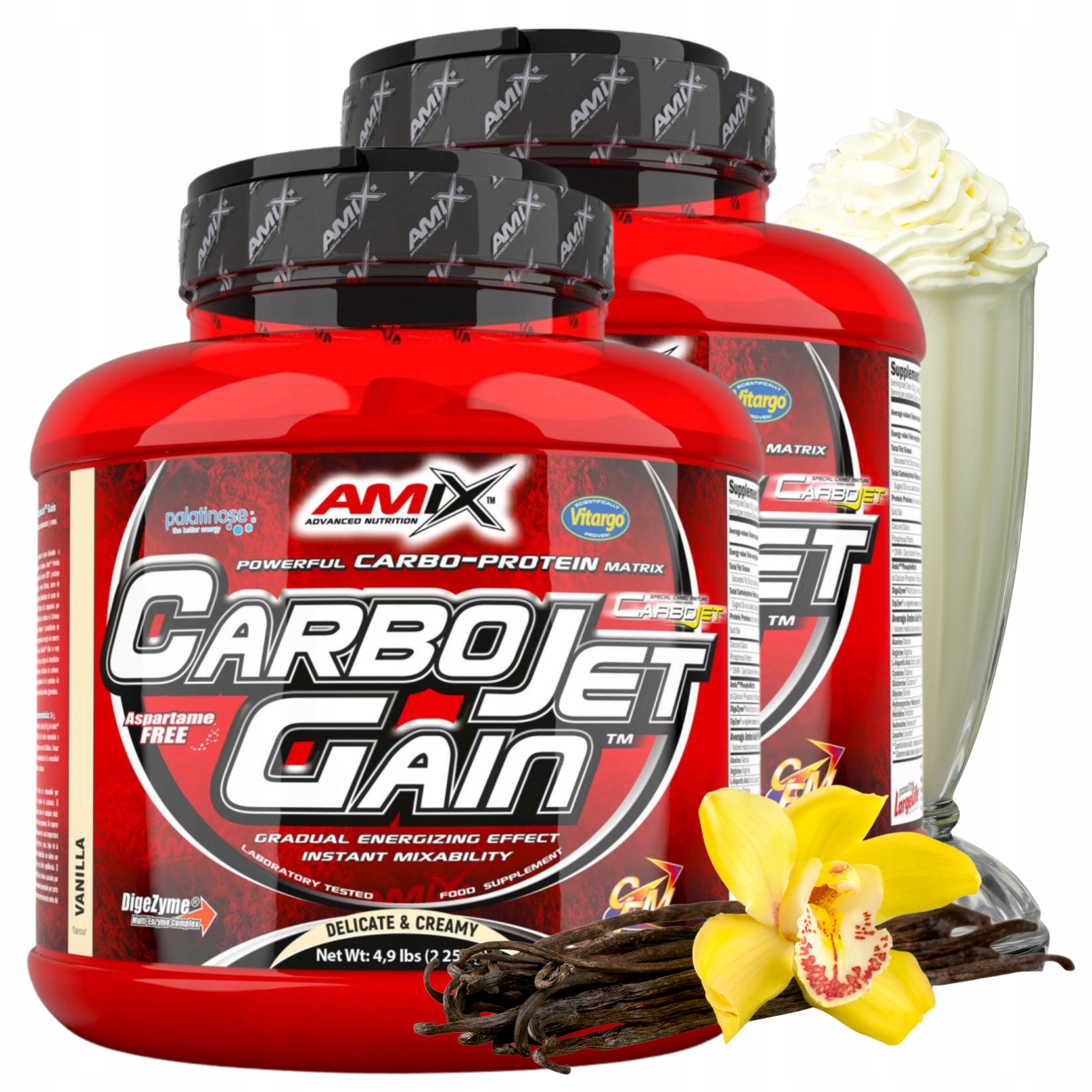 Gainer Protein Vitargo Sacharidy CarboJet Gain Vanilka