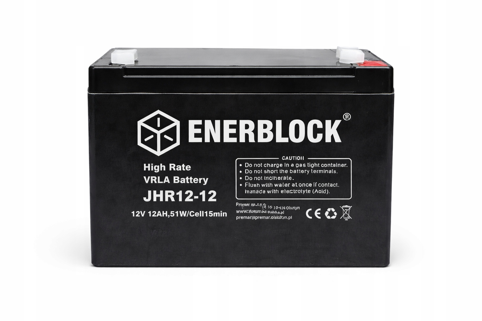 Akumulátor Js-agm Jhr 12V 12Ah HR1251WF2 pro alarm Ups Echosondy Koloběžka