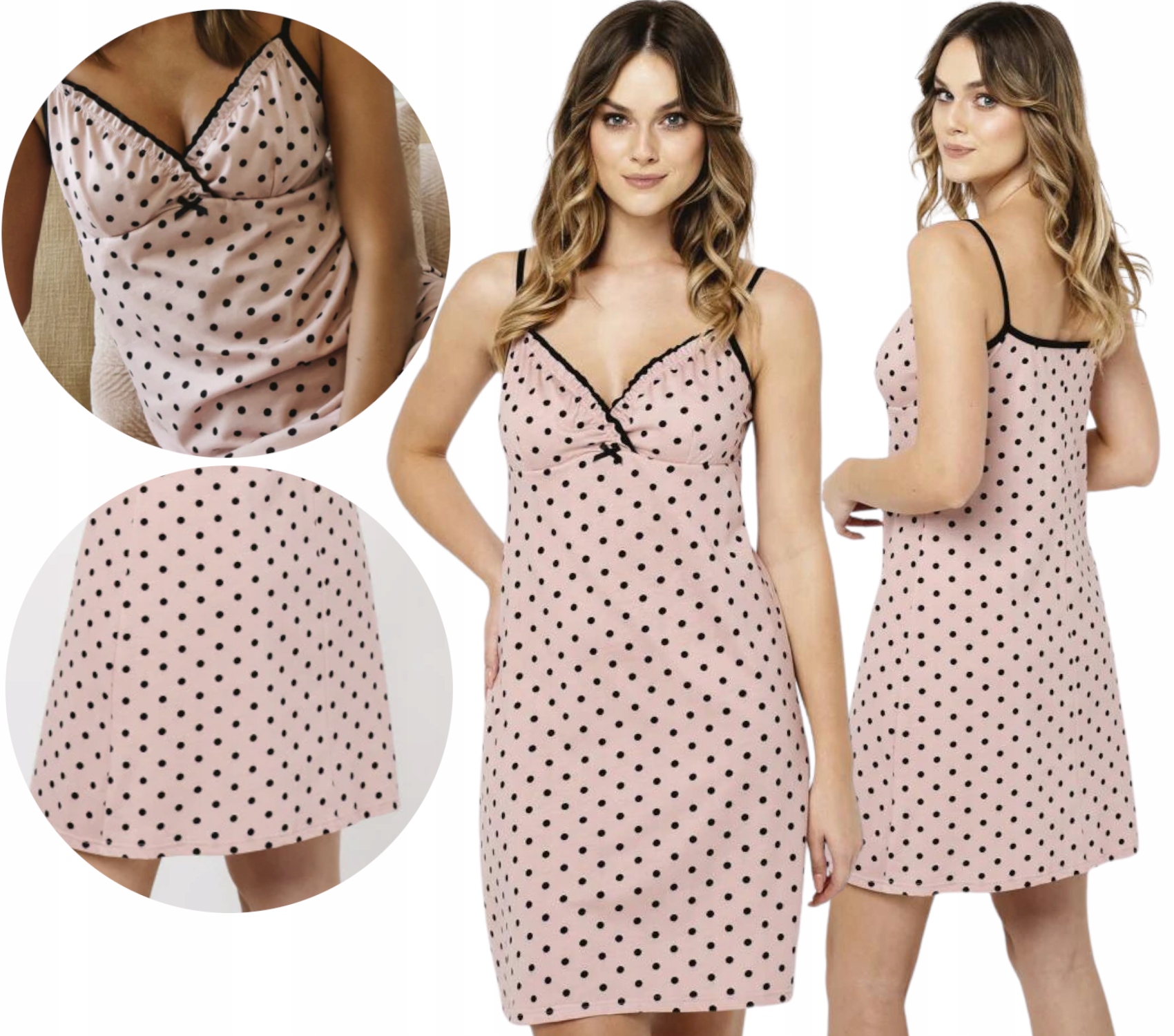 

Letnia koszula nocna na ramiączka L różowa