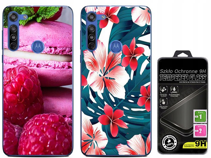 

2 x Etui Silikon Foto Do Motorola Moto G8 Szkło