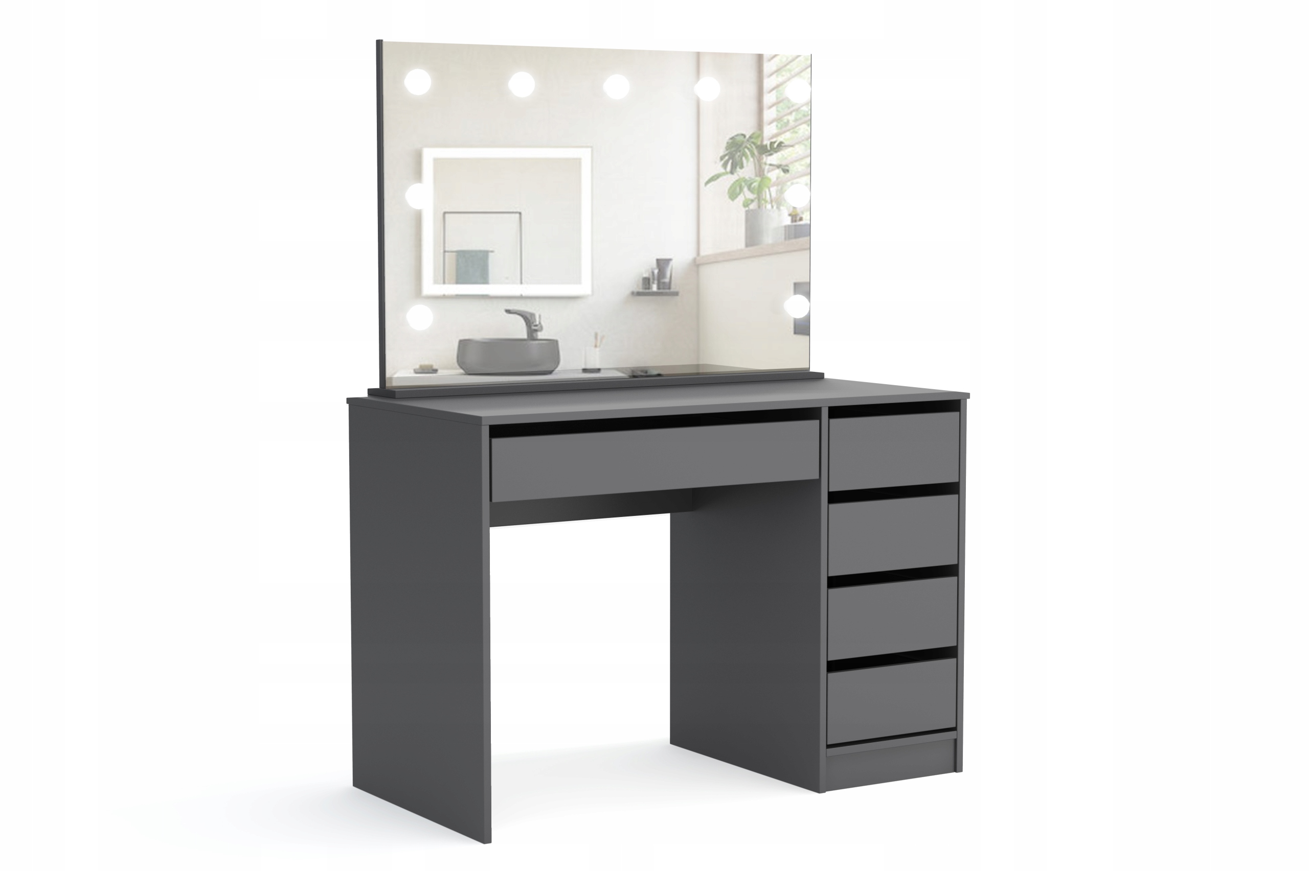 Toaletka Maks 120 cm grafit z lustrem