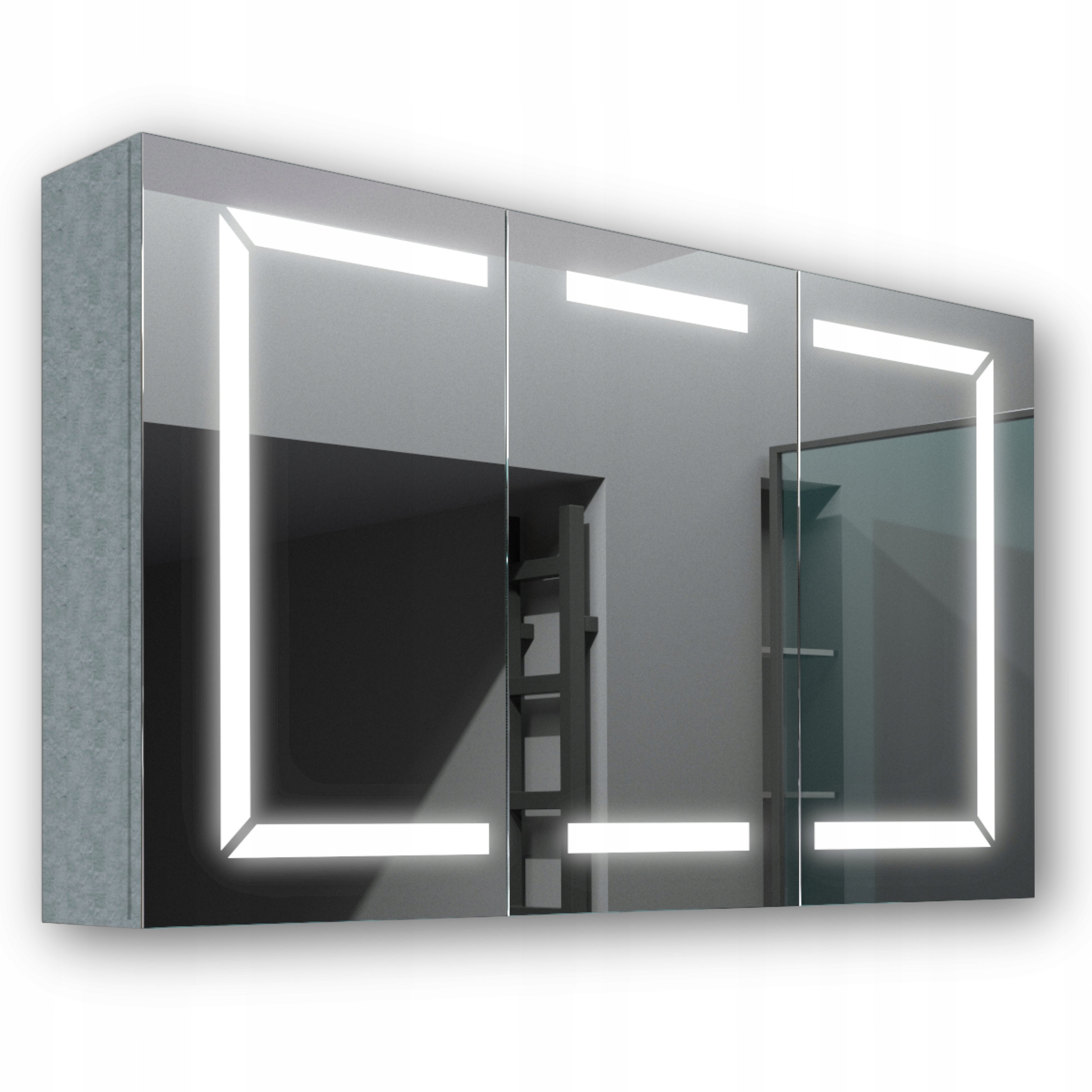 Drevená skrinka 120x70 Led zrkadlo Freya Beton