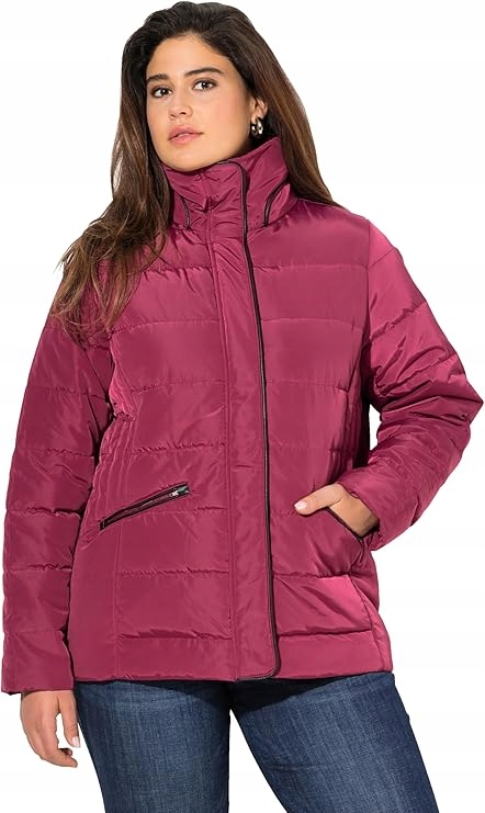 Ulla Popken Zimní Bunda Plus Size Prošívaná Bordó 54/56 6BA