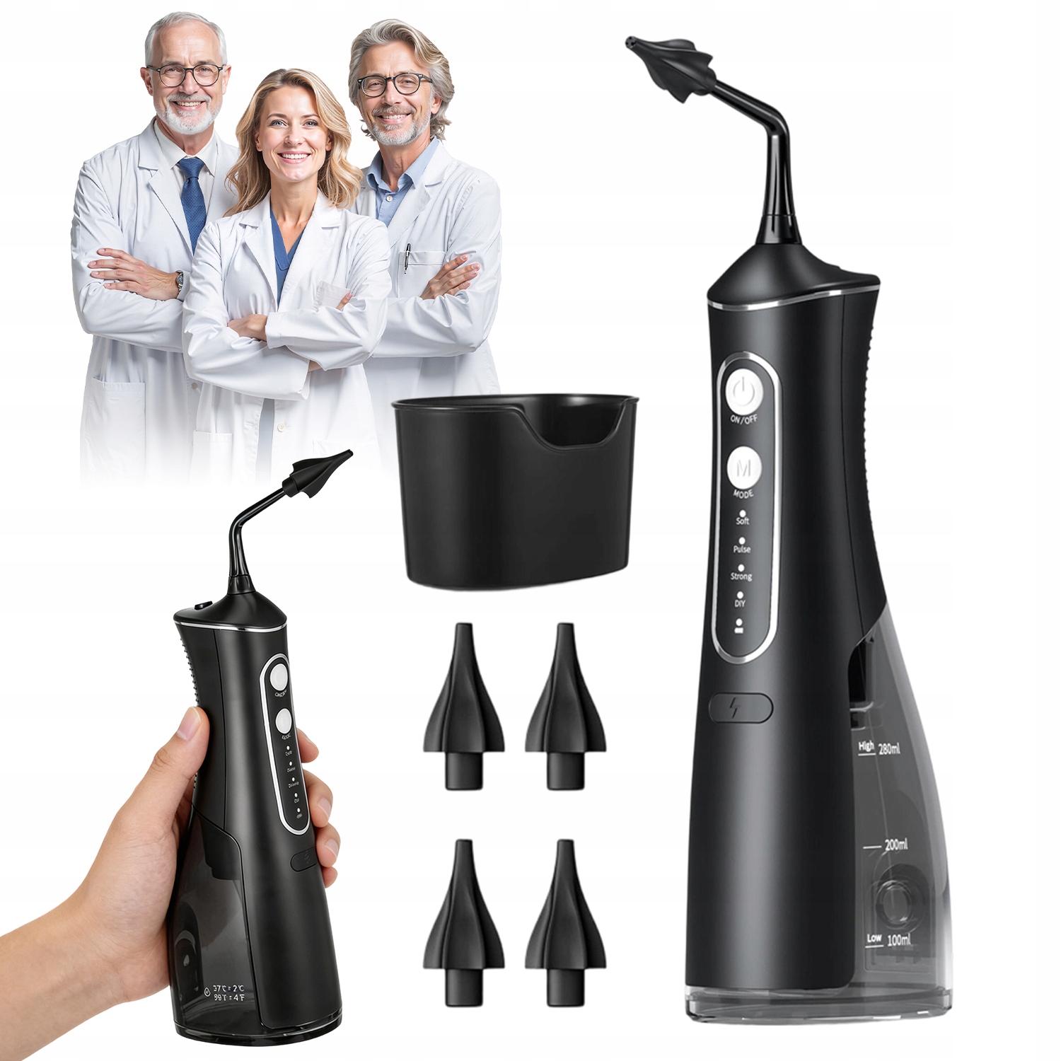 Irygator Do Czyszczenia Uszu Elektryczny Z Miseczką Na Wodę IPX7 300ML