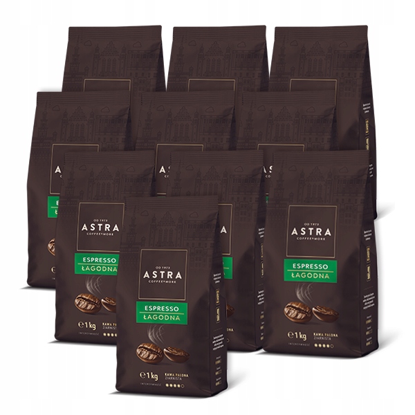 Zestaw 10x Kawa Astra Łagodna Espresso ziarnista 1kg