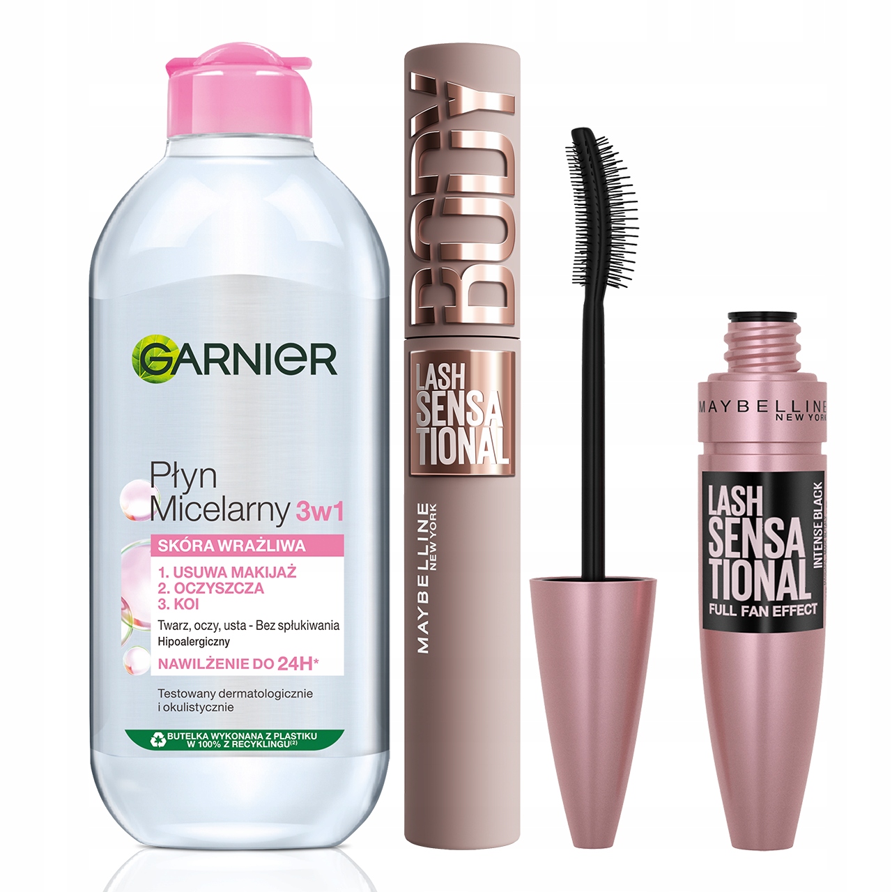 Zestaw Maybelline Lash Sensational Tusz Body i Intense Garnier 3w1 400ml