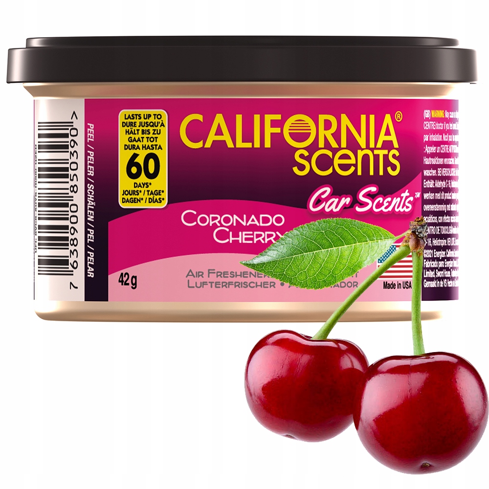 CALIFORNIA CAR SCENTS ZAPACH CORONADO CHERRY WIŚNIA PUSZKA ZAPACHOWA USA