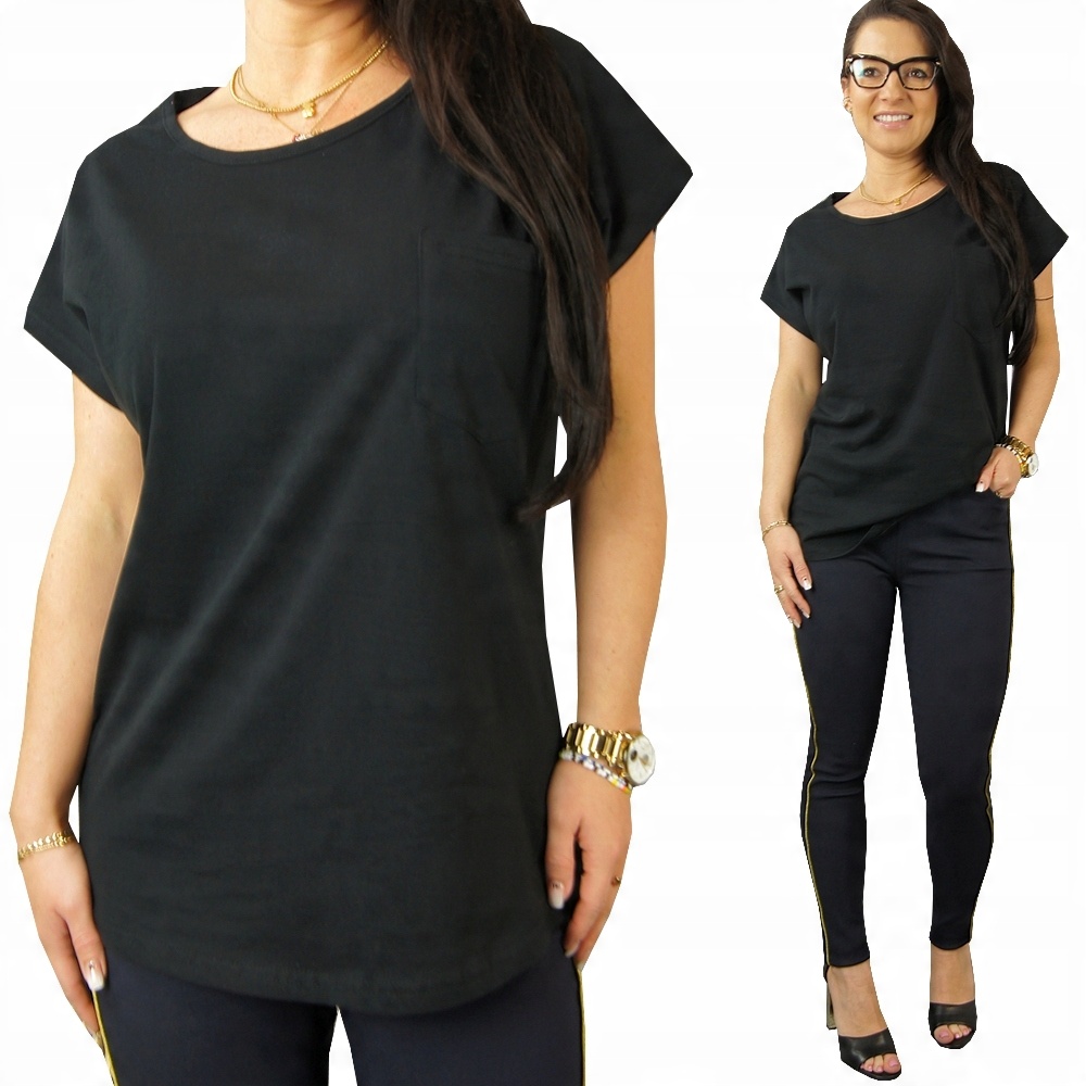 

Bluzka Bawełniana Tshirt Gładka z Kieszonką, 2XL