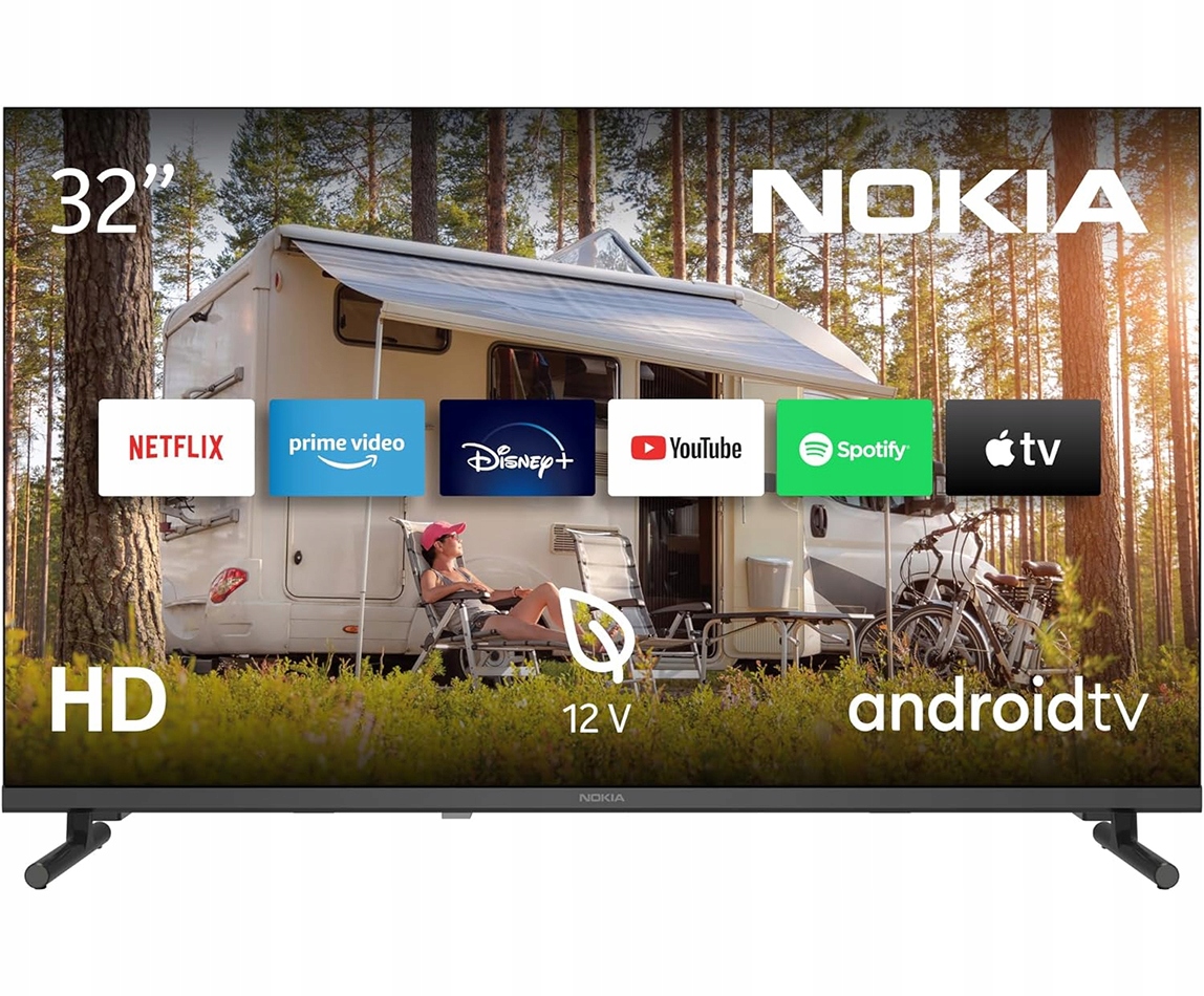 DO KAMPERA TELEWIZOR SMART 12V NOKIA 32 CALE BLUETOOTH WiFi GOOGLE TV DVBT2