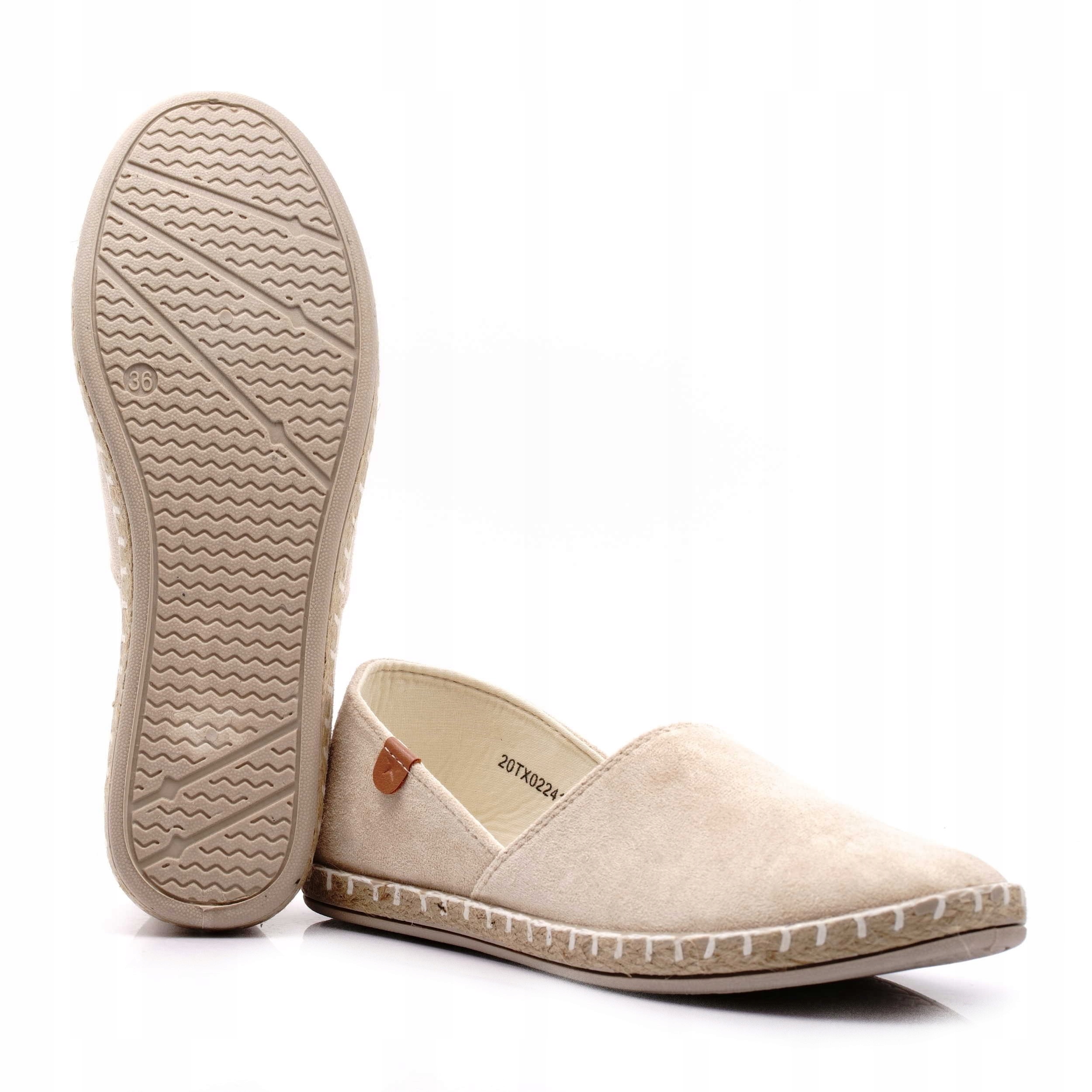 NEWS ESPADRYLE WSUWANE DAMSKIE BEŻ ZAMSZ 2416 39 Rozmiar 39