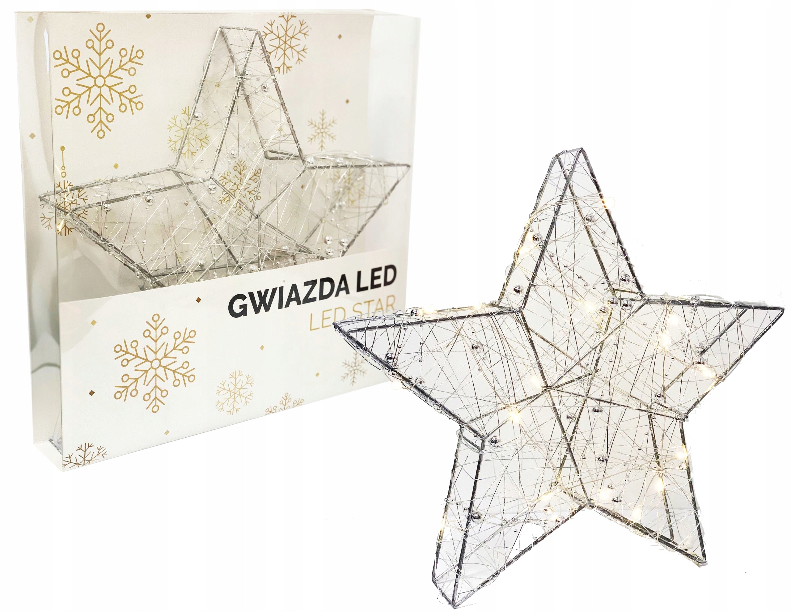 

Lampka Metalowa Led 30×30cm Świąteczna Gwiazdka