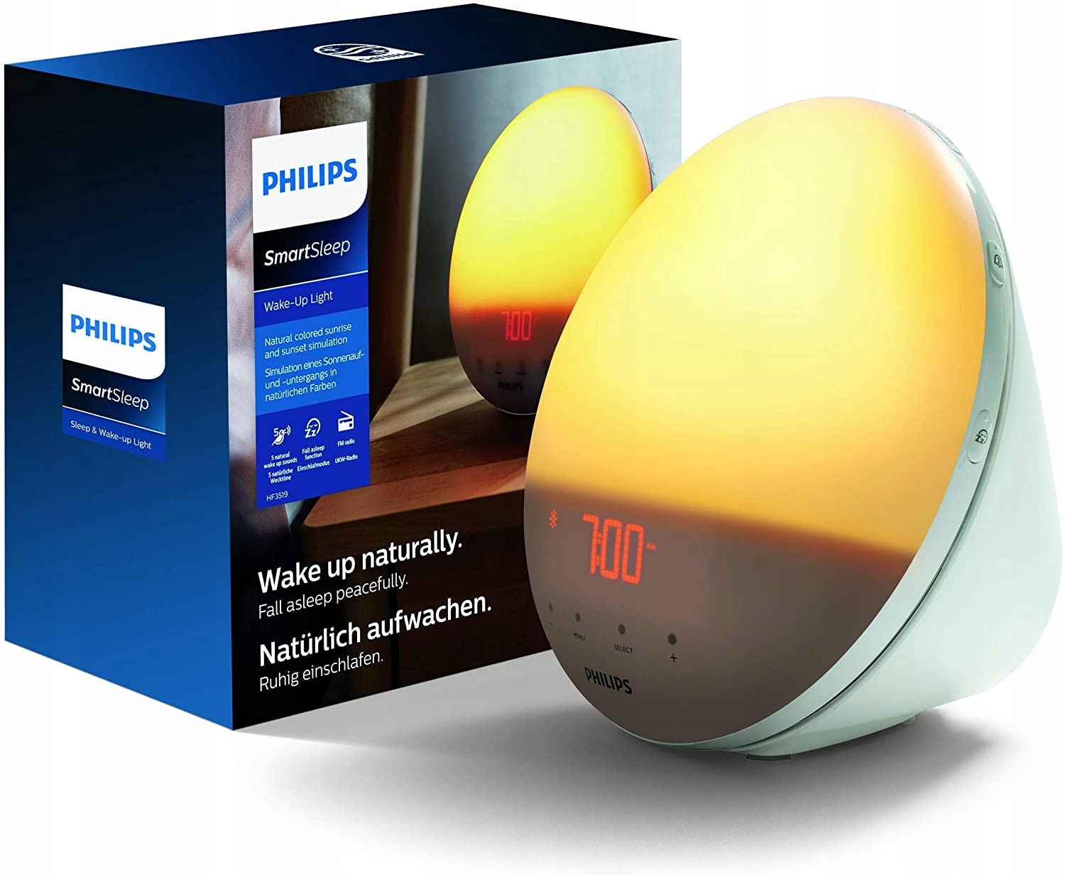 Philips HF3519/01 Wake-Up Light Rádio Budenie svetlom Lampa Nočná lampa