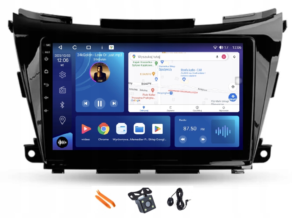 Rádio Android Nawgácia Qled 2K Carplay Lte Gps 64GB Nissan Murano Z52 14-20