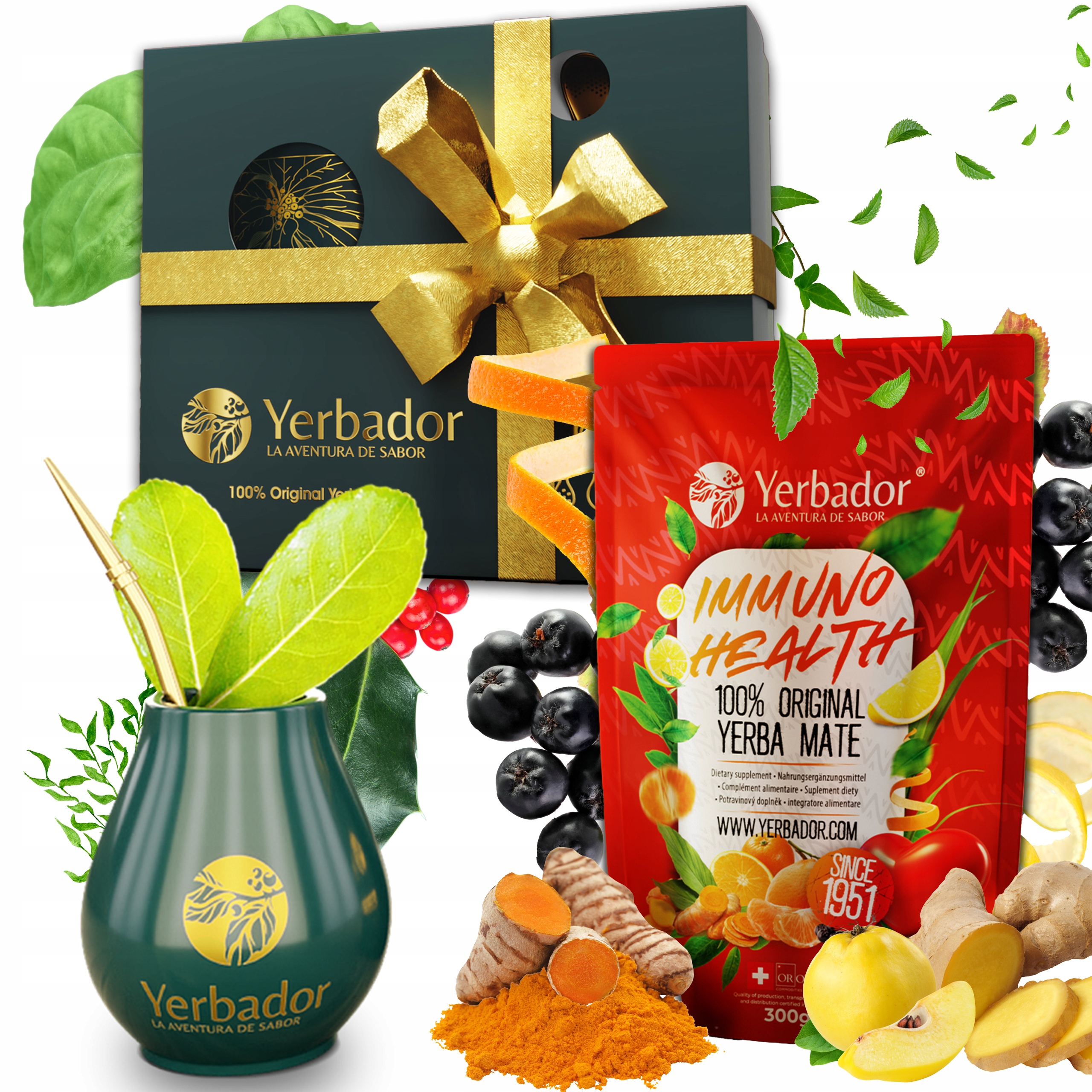 Yerba Mate Startovací Sada Yerbador Immuno Health Imunita Matero Bombilla