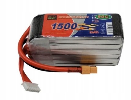 

Bateria 6S 22.2V Lipo 1500mAh 120C wtyczką XT60 Rc