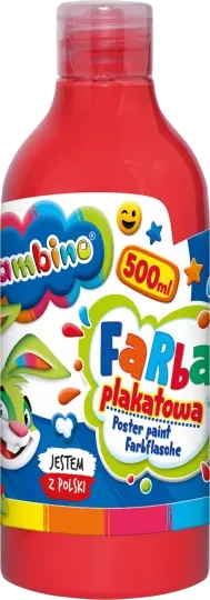 

Farby plakatowe w butelce 500ml Bambino czerwona