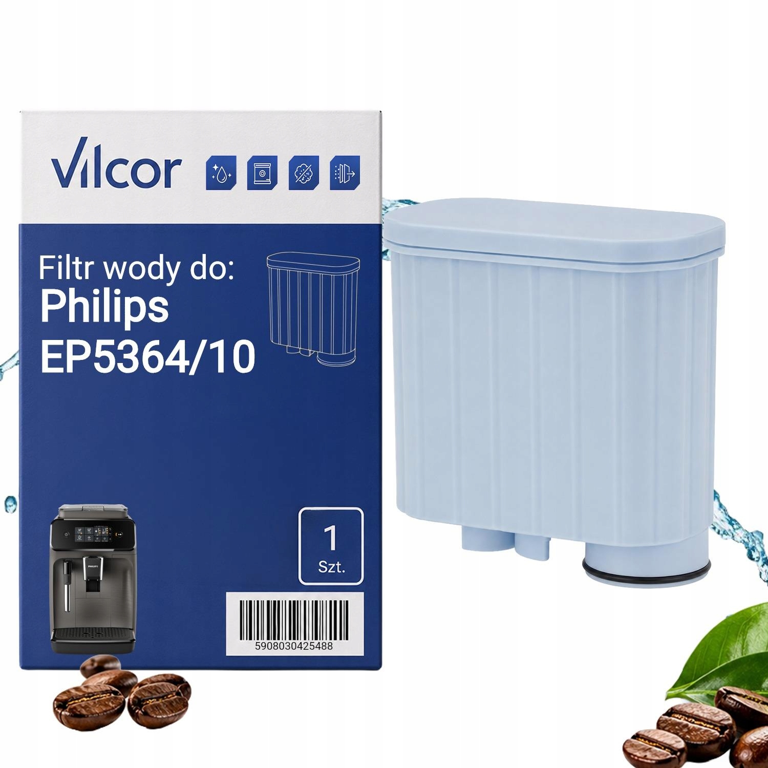 Filtr Do Ekspresu Philips EP5364/10 Ciśnieniowy, Wydajny, Wody, Ochrona