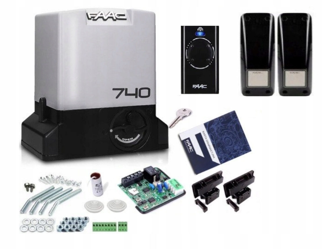 Napęd do bram przesuwnych Faac 740 Delta 2 500kg 14m Zestaw Pilot XT4 868