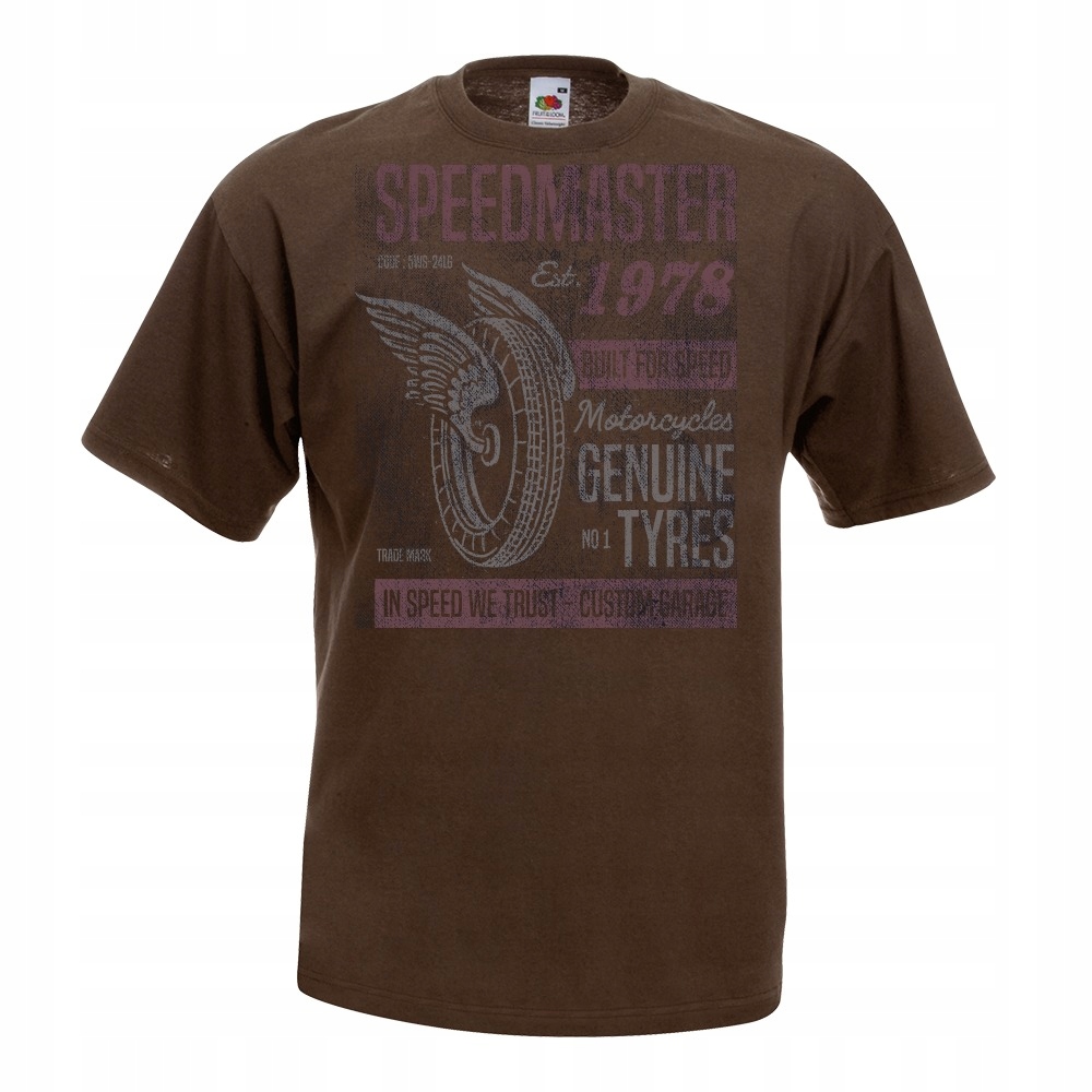 

Koszulka silnik motocykl motor speed S brązowa
