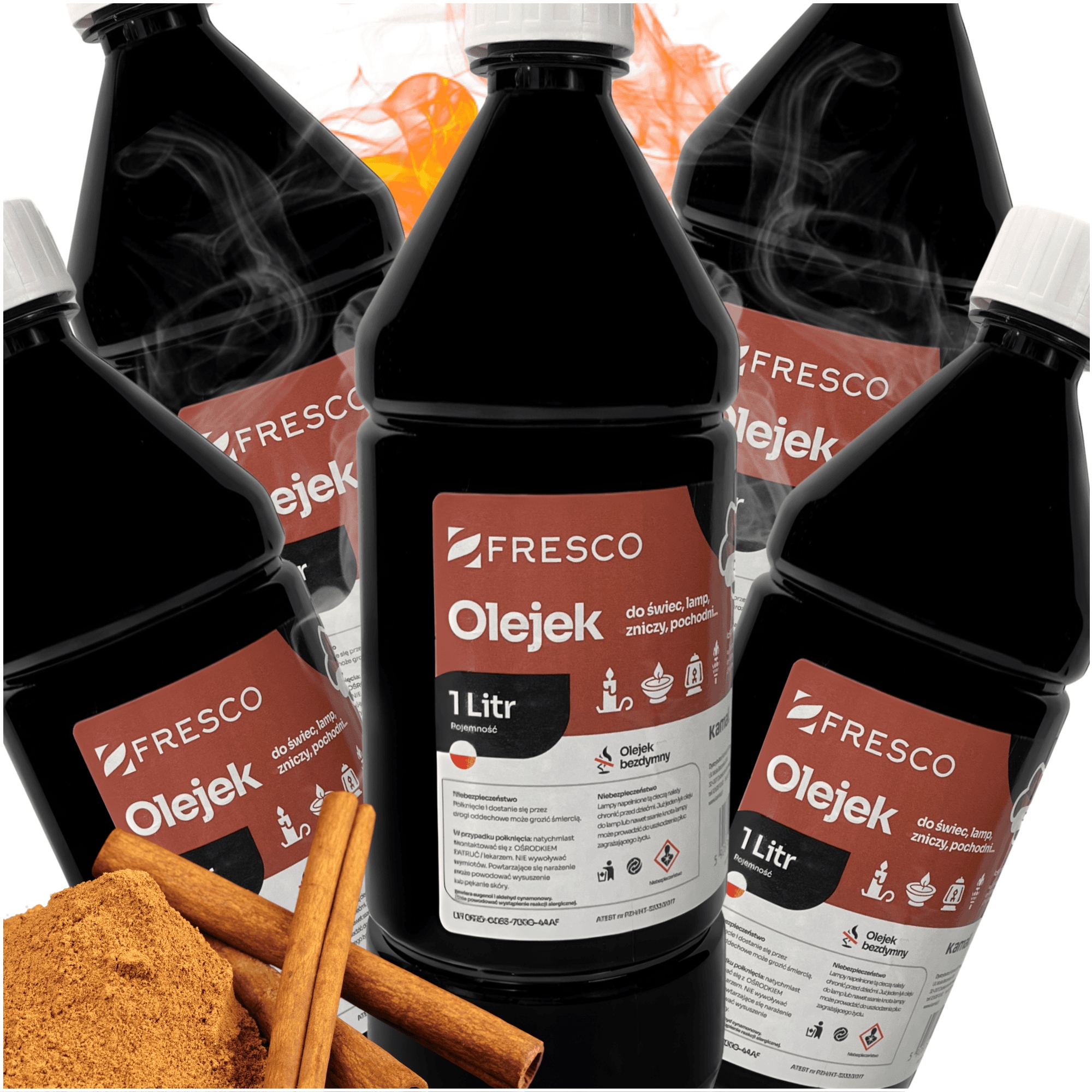 Set 5x Olej na palivo pro lampy pochodní svíček Aroma Skořice Venkovní