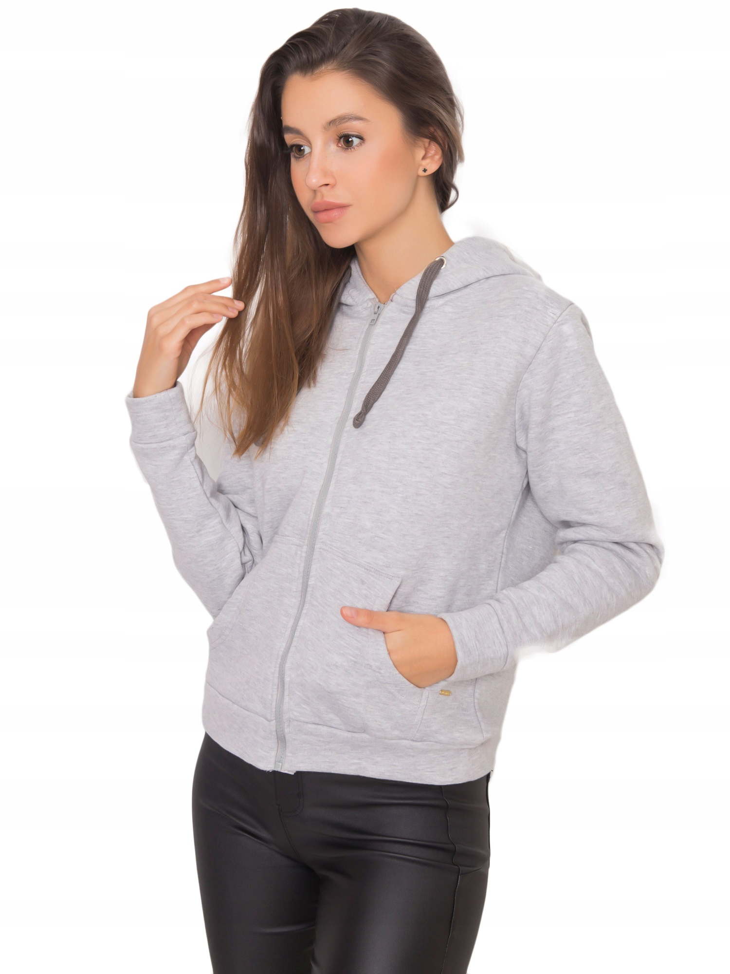 

Rozpinana bluza damska Dresowa z kapturem - L
