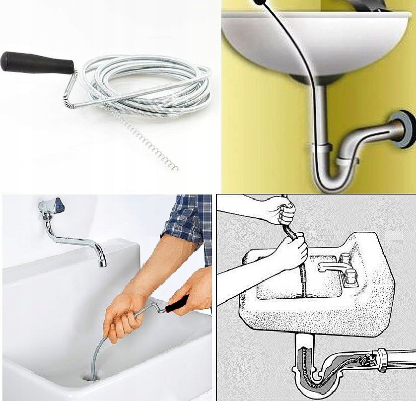 PRZEPYCHACZ UDRĄŻNIAJĄCY ŻMIJKA DO RUR WC ZLEWU