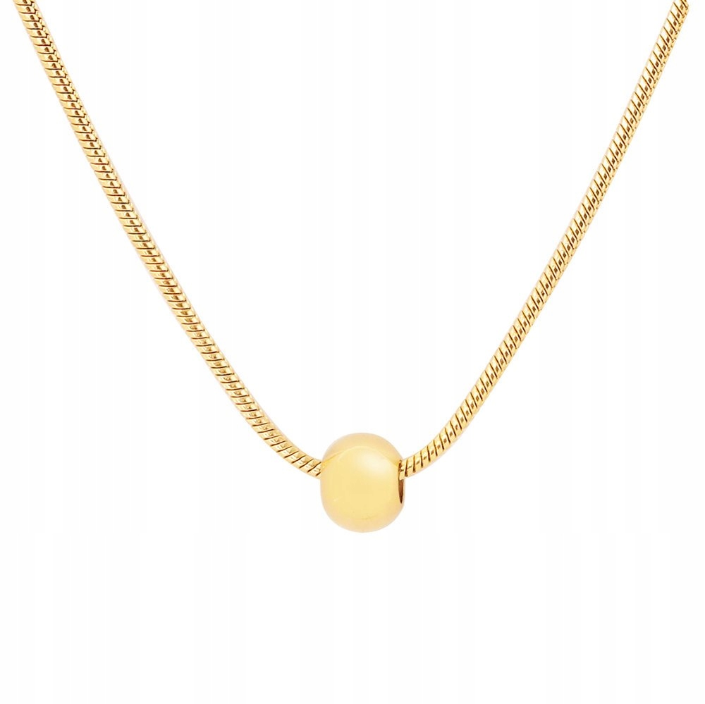 

Naszyjnik Stal Szlachetna Pozłacana żmijka kulka