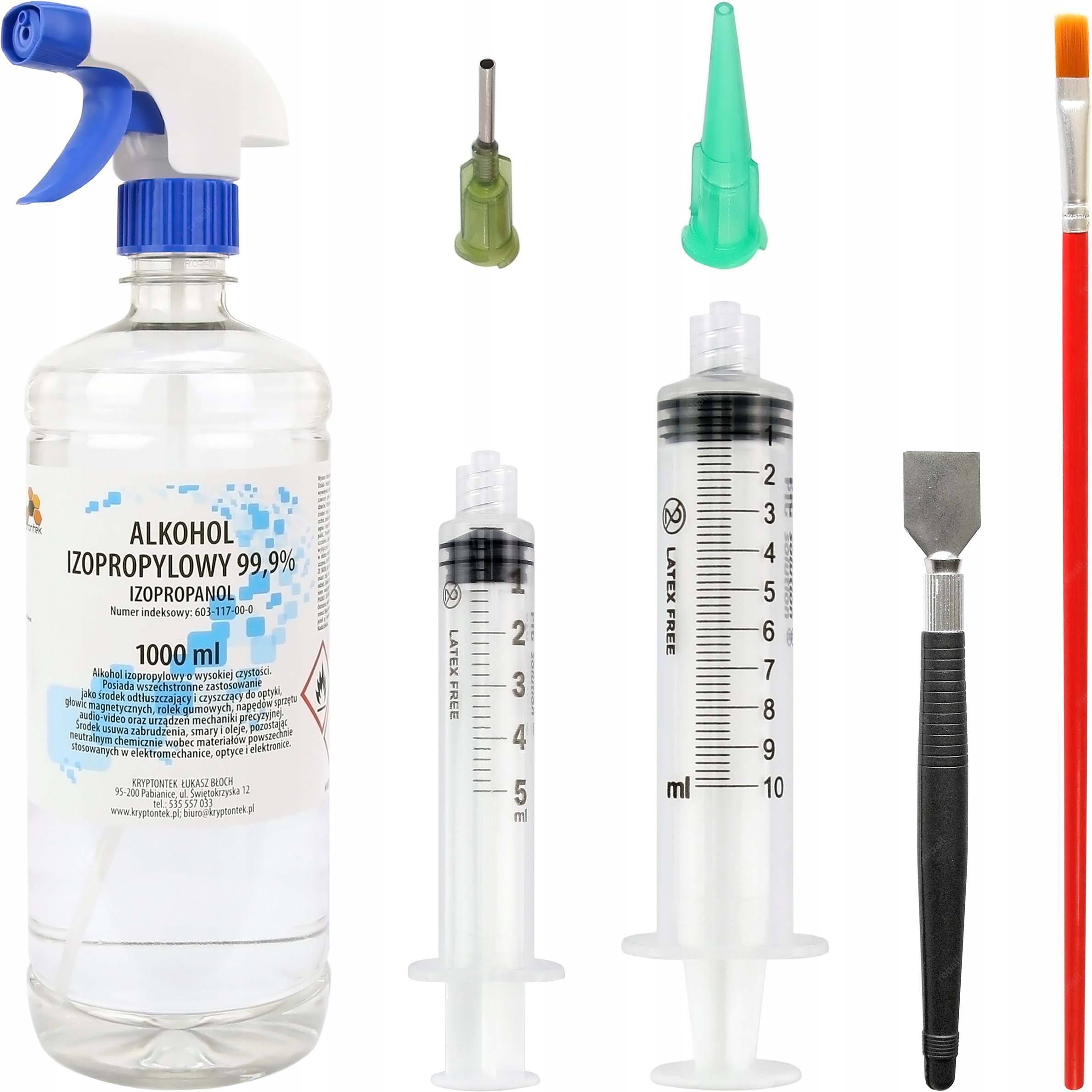 ZESTAW STRZYKAWKA IGŁA PĘDZEL SZPATUŁKA IPA 1000ml