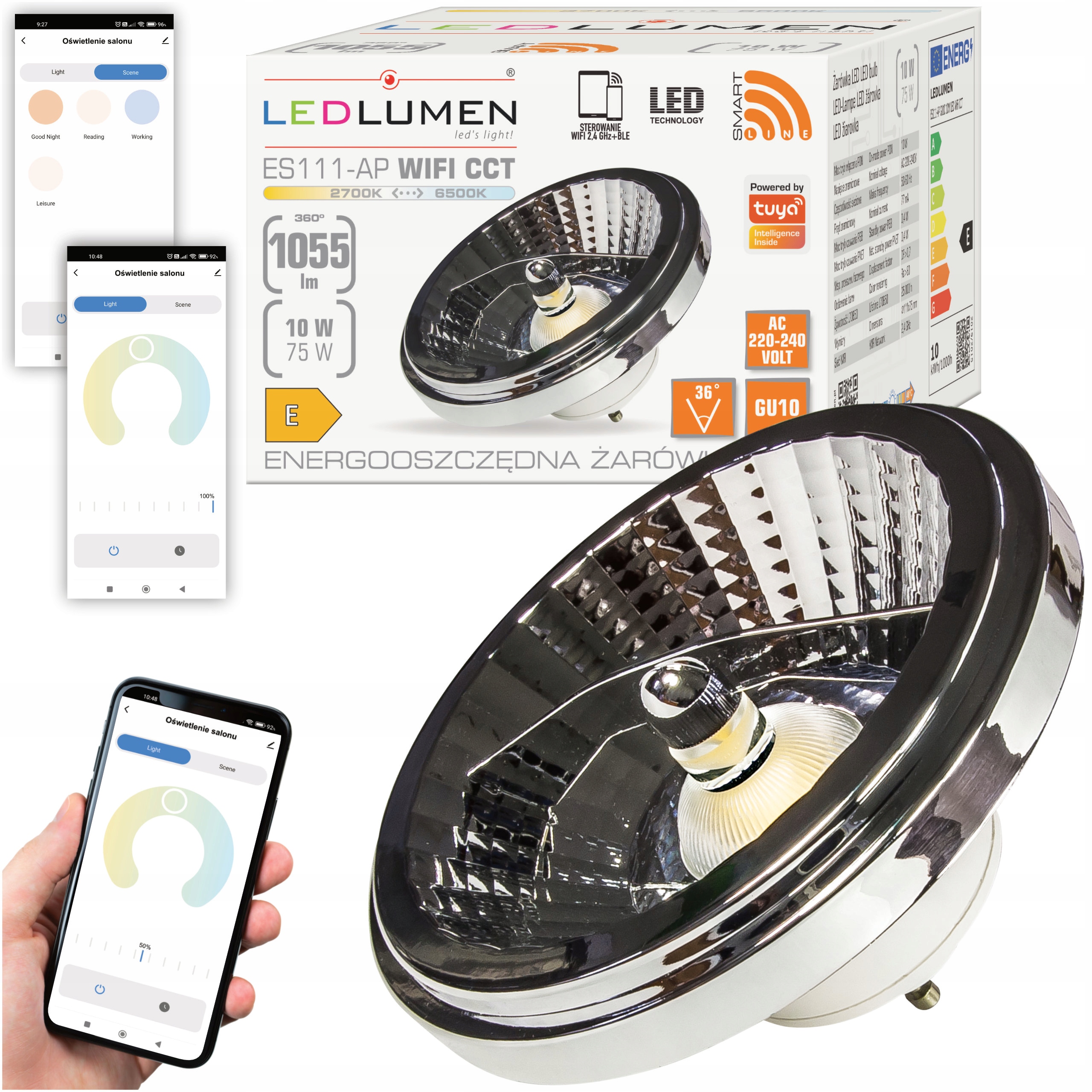 

Żarówka Led GU10 ES111 10W Cct Wifi Tuya Smart