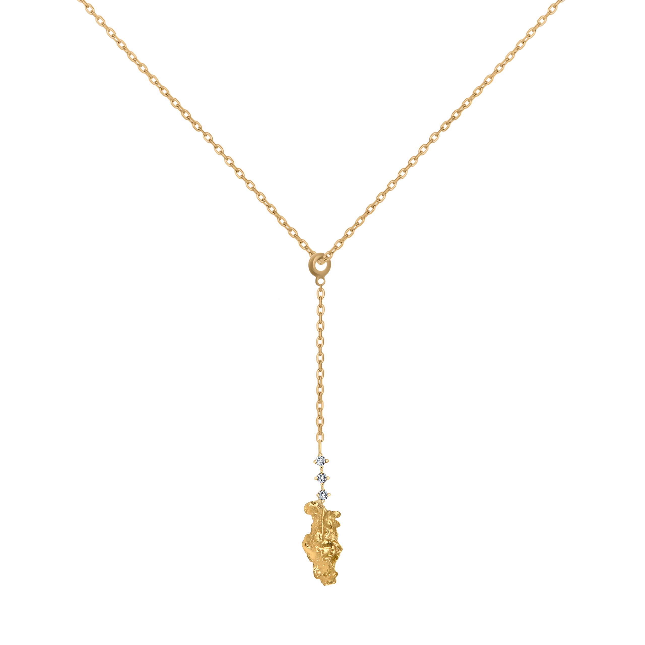 Náhrdelník s diamanty a zlatým centrem