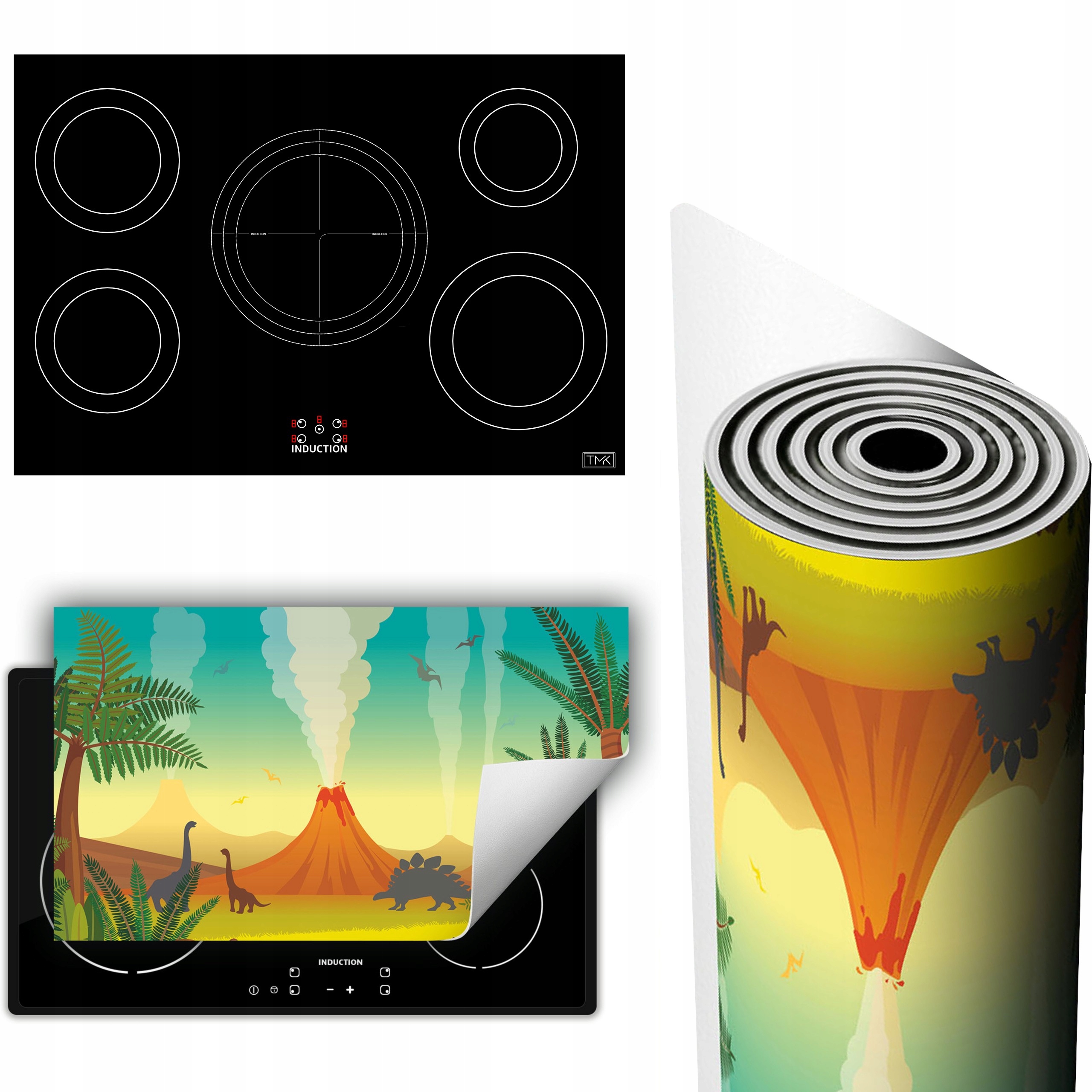 Vinylová Podložka Na Ochranu Kuchyňské Desky 90x52 dinosaurus barevná