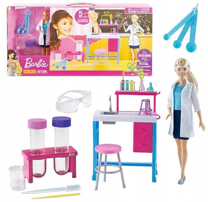

Lalka Barbie Zestaw Naukowiec Laboratorium GBF78