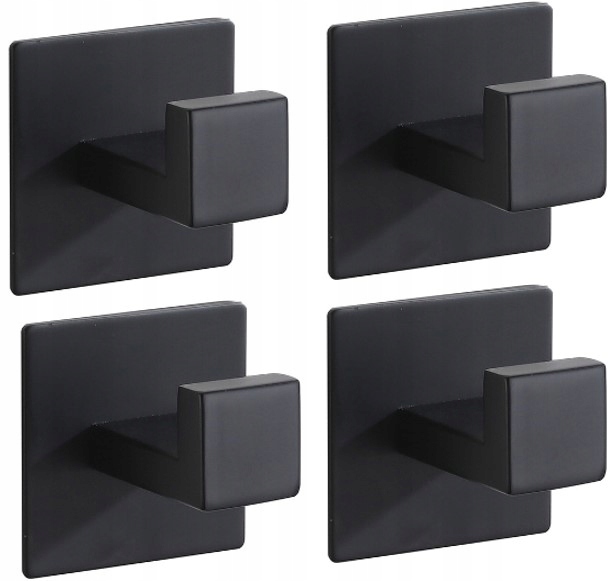 

4x Wieszak Samoprzylepny Haczyk Na Ręcznik Czarny