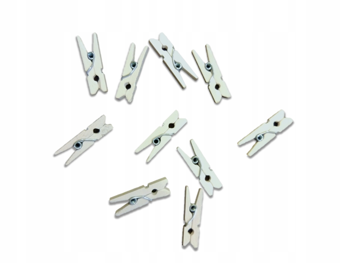 

Mini Klamerki Spinacze Ozdobne Białe 10SZTUK 25MM