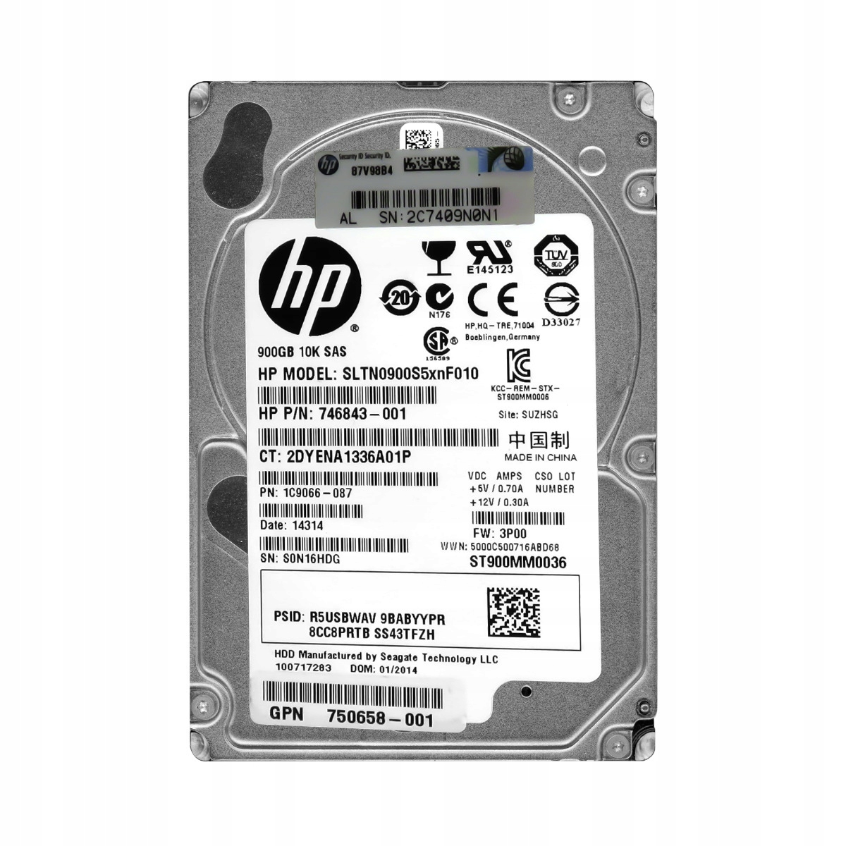 Hp 746843-001 900GB 10K 64MB SAS-2 2.5'' SLTN0900S5xnF010