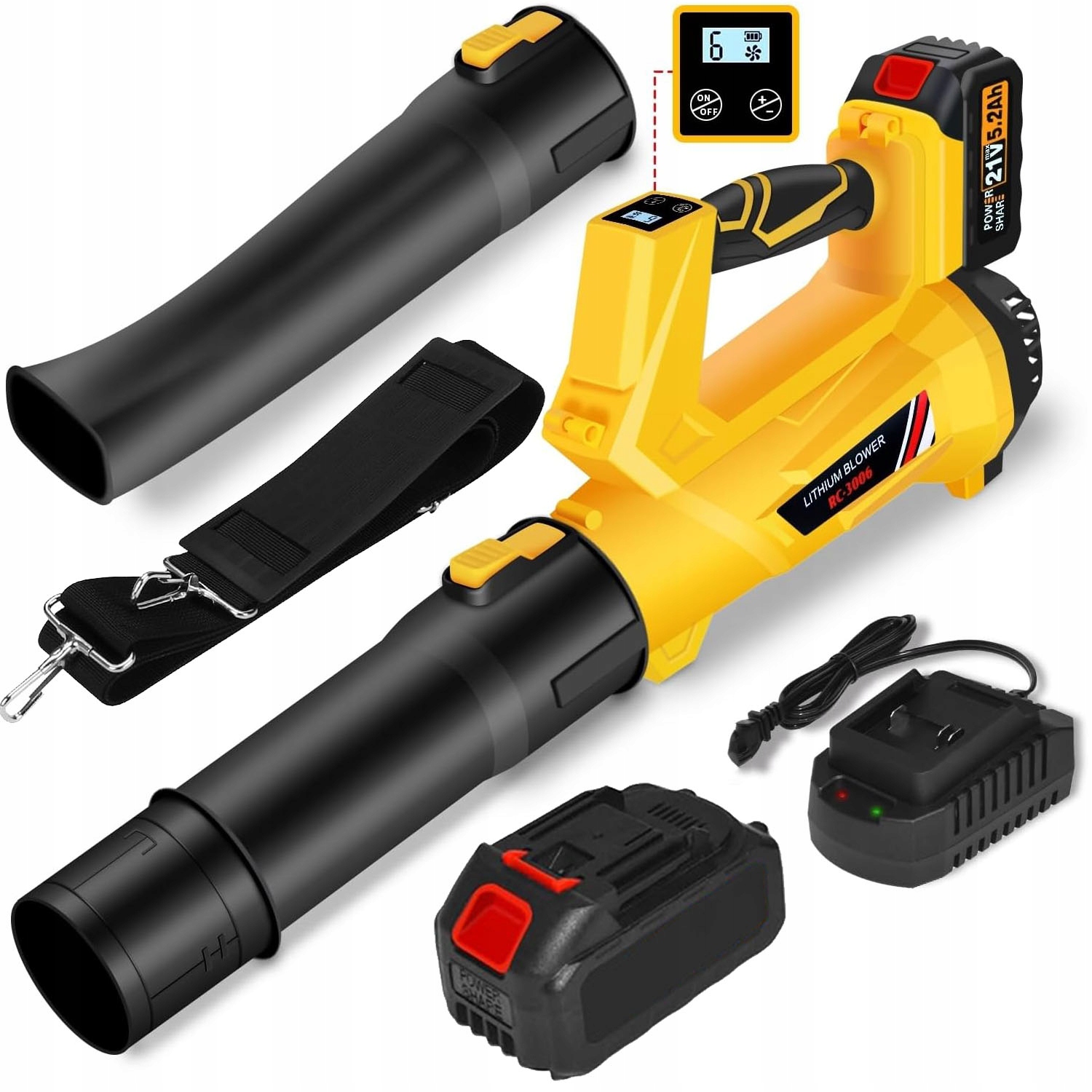 Akumulátorový Foukač Na Listí, Sněh, Odvlhčování, Zahradu 21V 5,2AH 240 Km/h