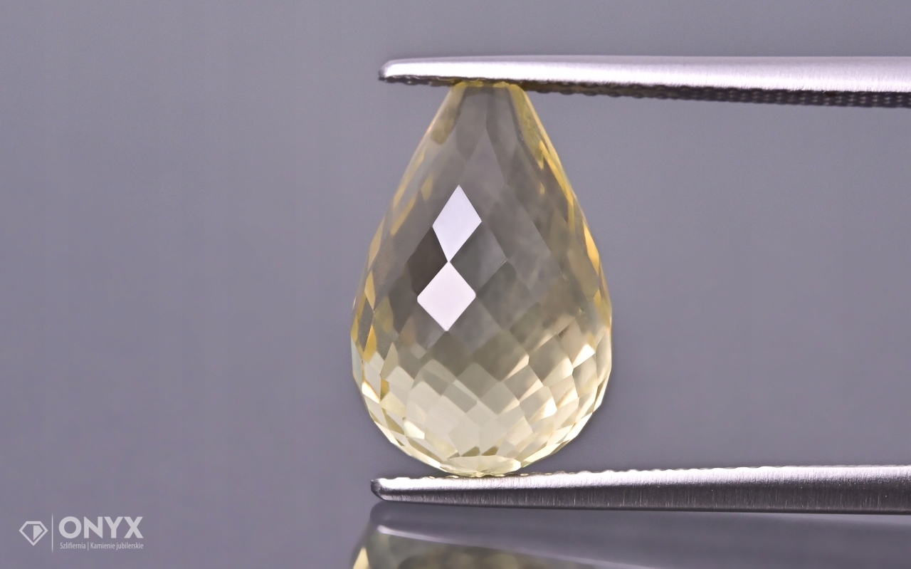 Křemen lemon fasetovaný rampouchy 14x9,5 mm