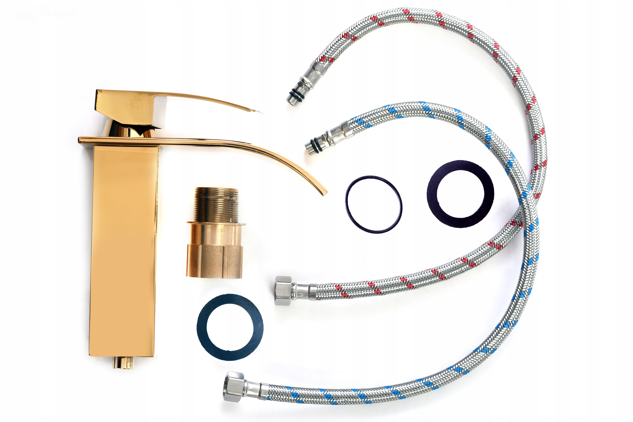 BATERIA UMYWALKOWA STOJĄCA WYSOKA ZŁOTA WODOSPAD Kolor złoty