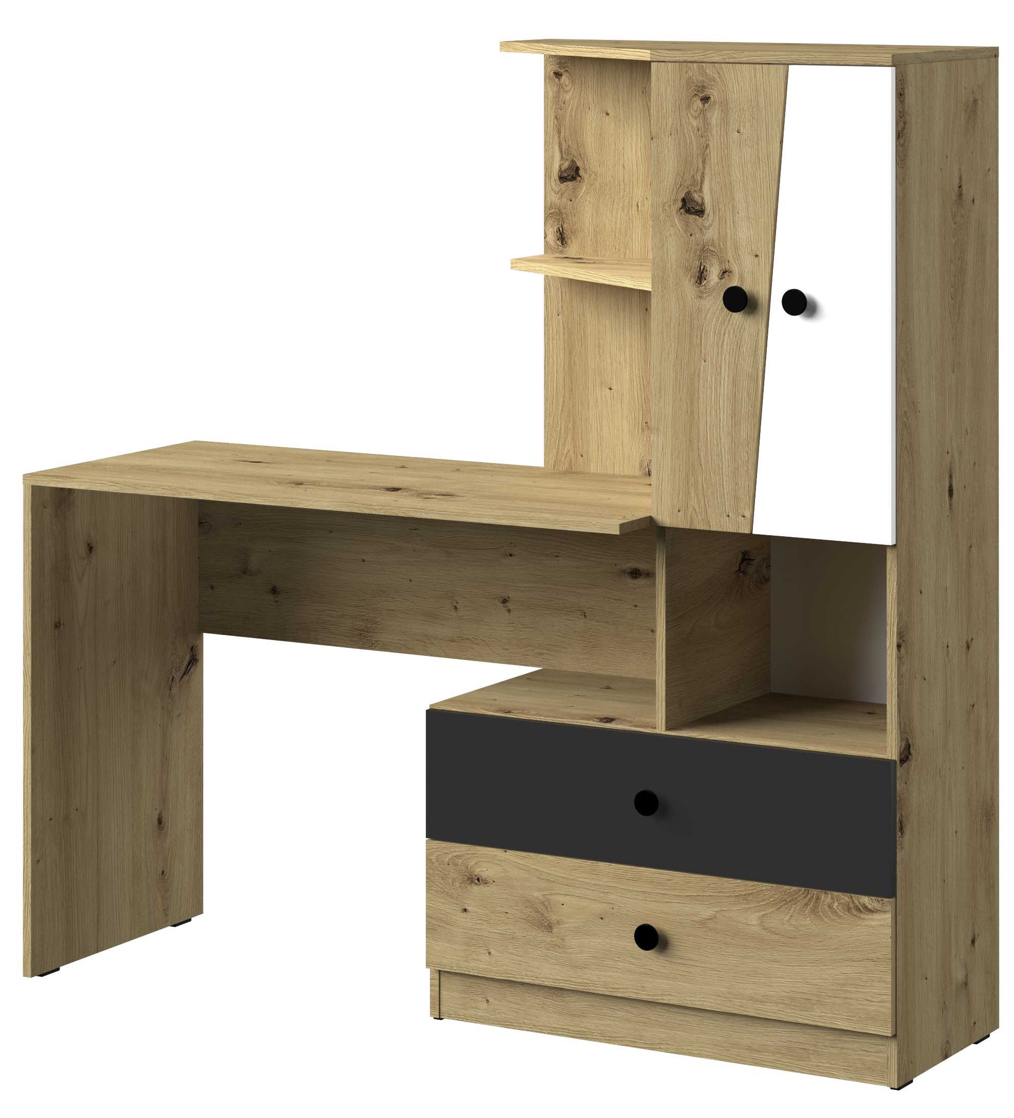 

biurko regałem szufladami szafką duże 150 Nero 11