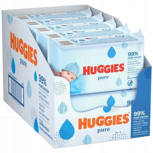 HUGGIES PURE Water 99% chusteczki NAWILŻANE, mokre 10 x 72