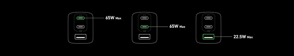 Ładowarka Anker GaNPrime 735 65W 1x USB-A 2x USB-C Liczba urządzeń ładowanych jednocześnie 3